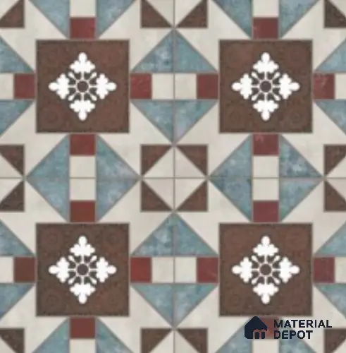 Multifired Moroccan Floor & Wall Tile TL 07953 Sterling Mirage 2 ft x 2 ft Vitrified Matte Finish - 9 mm | Suitable for Living Room, Bathroom, Kitchen & Backsplash