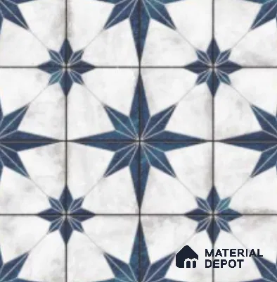 Multifired Moroccan Floor & Wall Tile TL 07950 Caspian Veil 2 ft x 2 ft Vitrified Matte Finish - 9 mm | Suitable for Living Room, Bathroom, Kitchen & Backsplash