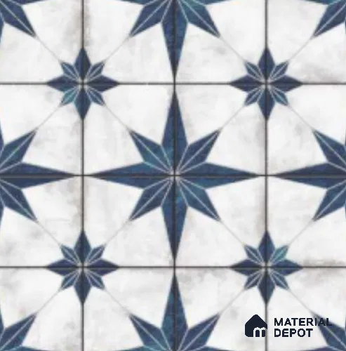 Multifired Moroccan Floor & Wall Tile TL 07950 Caspian Veil 2 ft x 2 ft Vitrified Matte Finish - 9 mm | Suitable For Kitchen, Foyer, Balcony