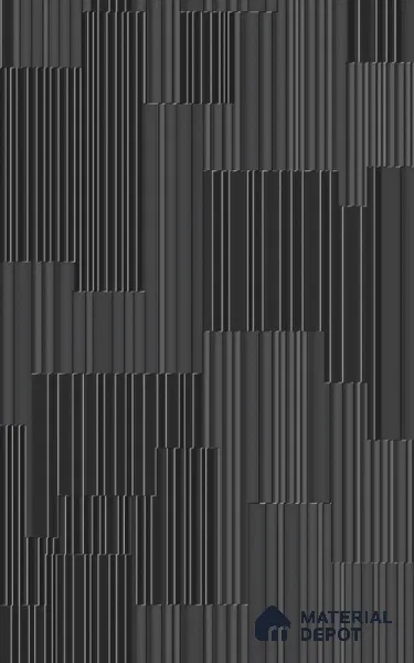 Punch Wall Tile TL 10610 1628 Strapes Punch Charcoal Black 4 ft x 2 ft Full Body Vitrified Matte Finish - 9 mm | Suitable for Living Room, Bathroom & Kitchen