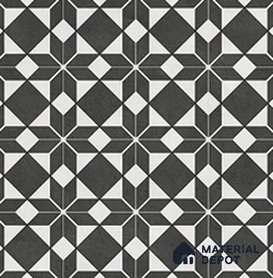 Floor & Wall Tile TL 12609 Petal Black 1 ft x 1 ft  Carving Matte Finish - 9.5 mm 