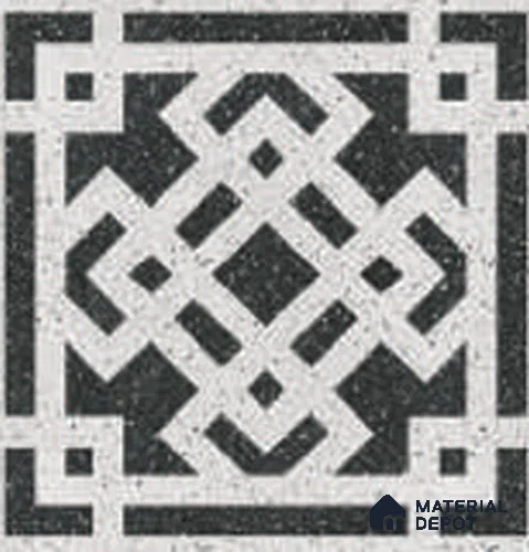 Moroccan Floor Tile TL 12600 Cassettone Bianco 1 ft x 1 ft White Body Vitrified Matte Finish - 9 mm | Living Room, Foyer, Office & Dining | Minimum 2 mm Spacer Is Mandatory