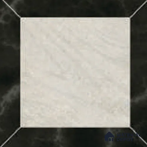 Geometric Floor Tile TL 12599 B Quadro Nero 1 ft x 1 ft White Body Vitrified Matte Finish - 9 mm | 4 Random Design | Living Room, Foyer, Office & Dining | Minimum 2 mm Spacer Is Mandatory