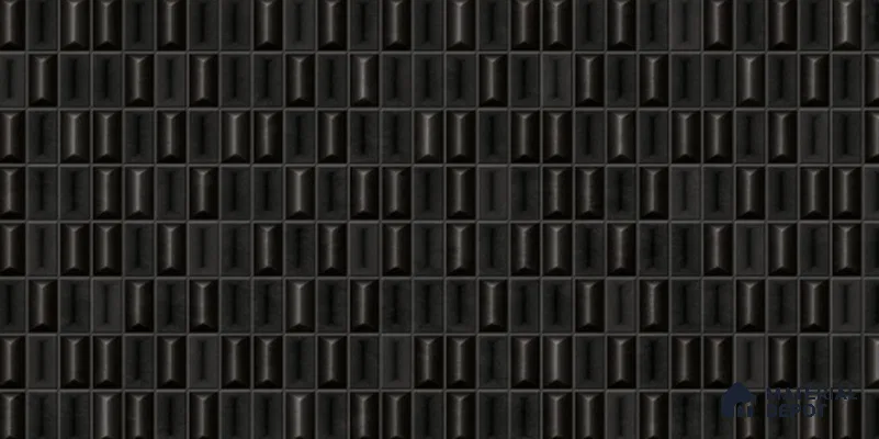3D Look Wall Tile TL 11451 Aspen Black 2 ft x 1 ft Ceramic Glossy Finish - 9 mm  | Suitable for Bathroom, Dining & Kitchen