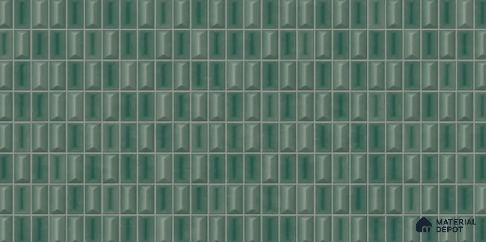 3D Look Wall Tile TL 11451 D Aspen Green 2 ft x 1 ft Ceramic Glossy Finish - 9 mm  | Suitable for Bathroom, Dining & Kitchen