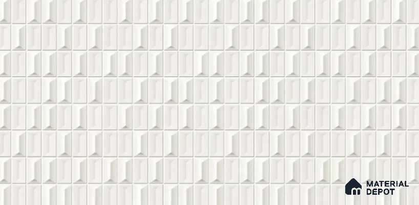 3D Look Wall Tile TL 11451 B Aspen Blanco 2 ft x 1 ft Ceramic Glossy Finish - 9 mm  | Suitable for Bathroom, Dining & Kitchen