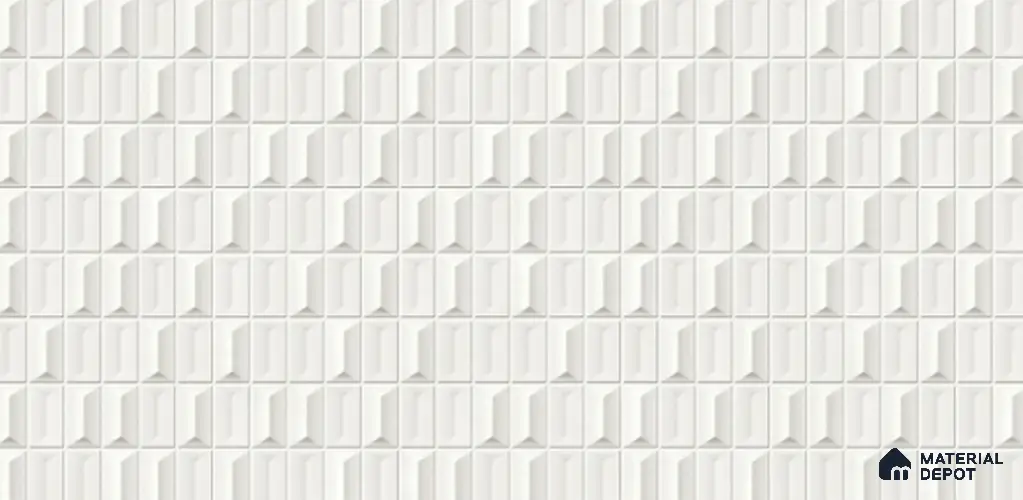 3D Look Wall Tile TL 11451 B Aspen Blanco 2 ft x 1 ft Ceramic Glossy Finish - 9 mm  | Suitable for Bathroom, Dining & Kitchen