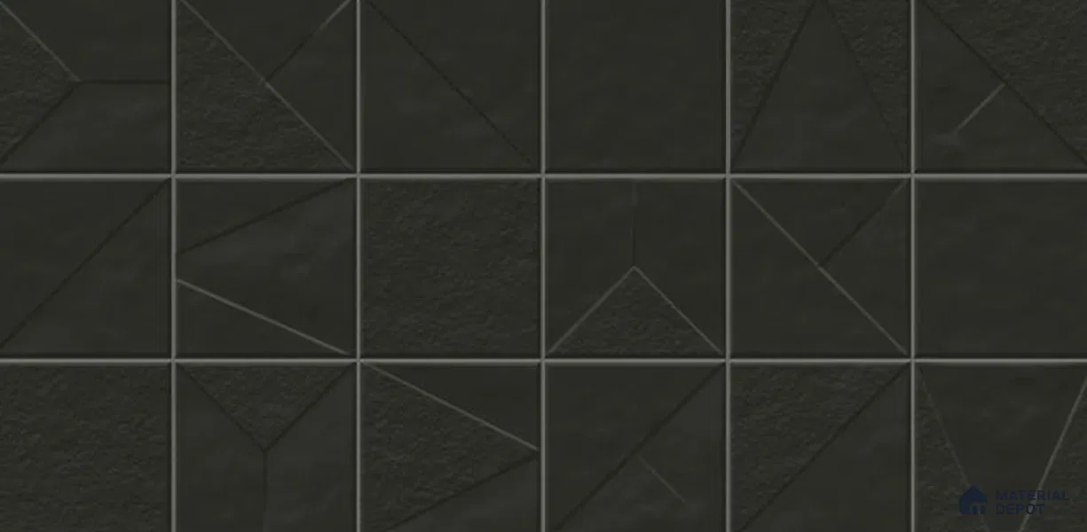 Punch Look Wall Tile TL 11449 Nova Black 2 ft x 1 ft Ceramic Punch Matte Finish - 8 mm | Suitable for Bathroom, Dining & Kitchen