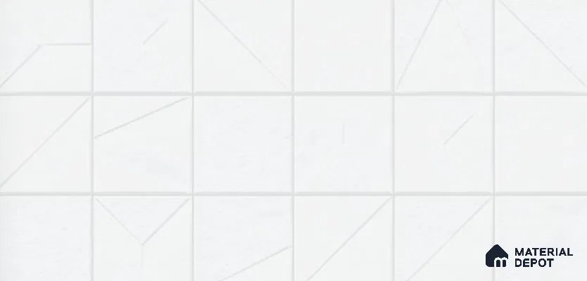 Punch Look Wall Tile TL 11449 F Nova White 2 ft x 1 ft Ceramic Punch Matte Finish - 8 mm  | Suitable for Bathroom, Dining & Kitchen