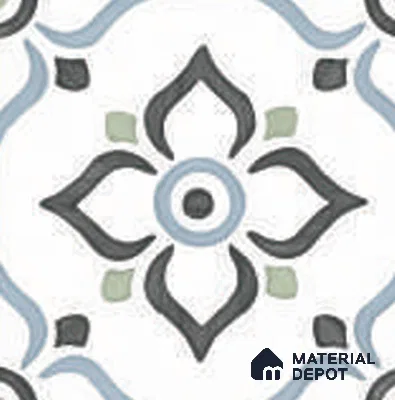 Floor Tile TL 12589 B Rialto Flora Matt 8 inc x 8 inc  Glue Finish