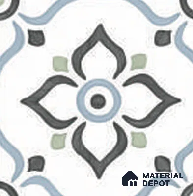 Floor Tile TL 12589 Rialto Flora Glue 8 inc x 8 inc  Matte Finish