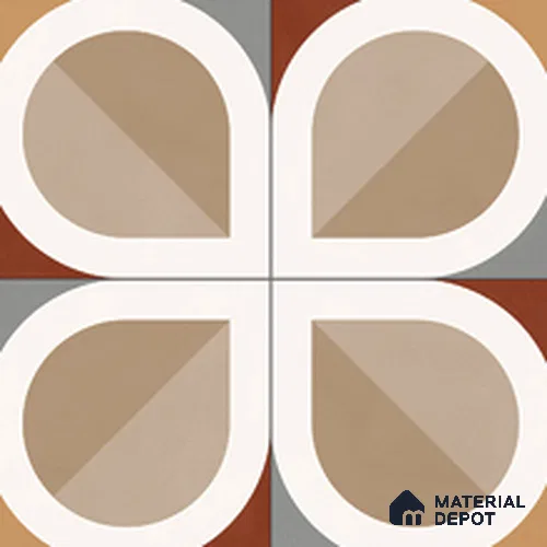 Moroccan Floor & Wall Tile TL 12607 Devon Brown 1 ft x 1 ft Ceramic Carving Matte Finish - 9.5 mm | Living Room, Kitchen Wall & Backsplashes, Dining & Bathroom