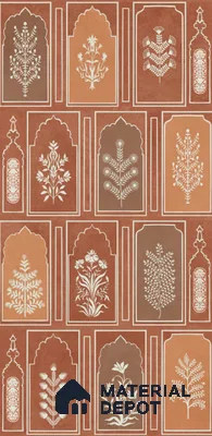 Patterned Look Wall Tile TL 10716 C Riga Cotto Decore 2 4 ft x 2 ft Vitrified Matte Finish - 9 mm  | Suitable for Living Room, Bedroom & Dining
