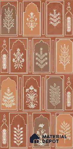 Patterned Look Wall Tile TL 10716 C Riga Cotto Decore 2 4 ft x 2 ft Vitrified Matte Finish - 9 mm  | Suitable for Living Room, Bedroom & Dining