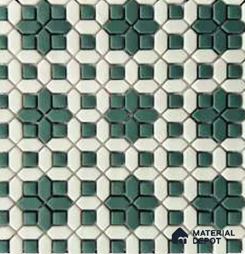 Mosaic Look Wall Tile TL 12582 D Seafoam Clover 9.6 inc x 9.6 inc  Matte Finish - 6 mm | Suitable for Bathroom Wall, Kitchen Wall & Backsplash & Highlighter Wall