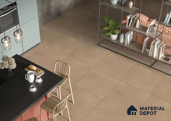 Cement Look Floor Tile TL 06286 D Moca Charm 2 ft x 2 ft Vitrified Matte Finish - 9 mm | (Random 3) | Suitable for Living Room, Bedroom, Bathroom, Kitchen & Balcony
