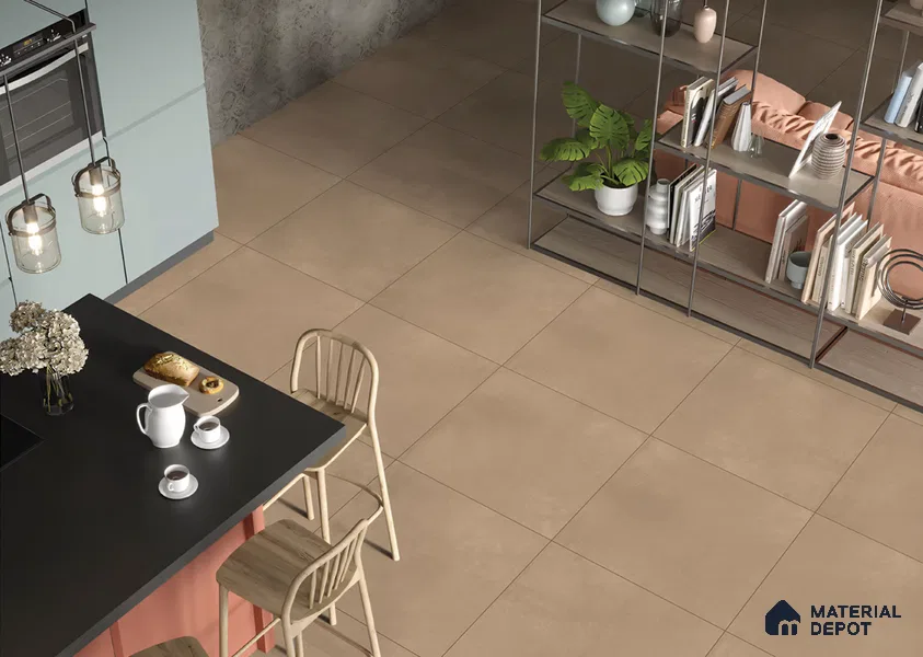 Cement Look Floor Tile TL 06286 D Moca Charm 2 ft x 2 ft Vitrified Matte Finish - 9 mm | (Random 3) | Suitable for Living Room, Bedroom, Bathroom, Kitchen & Balcony