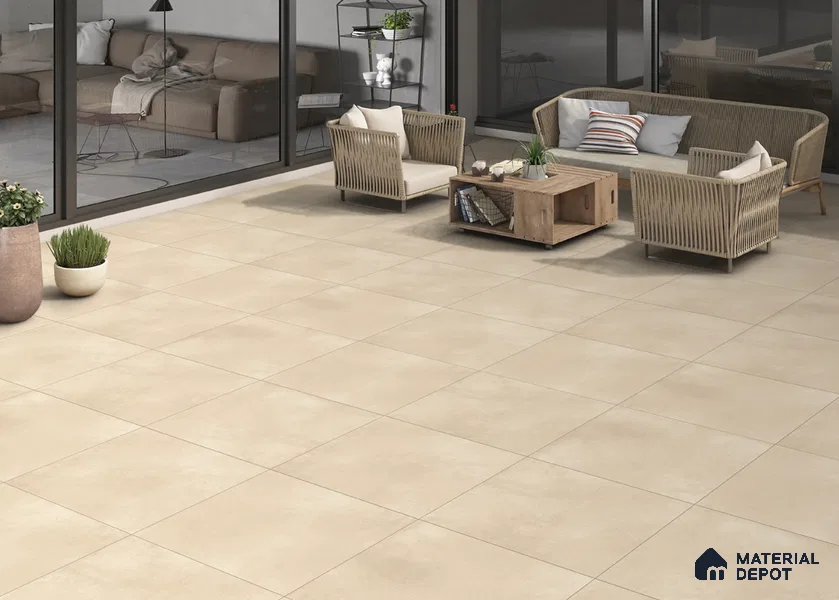 Cement Look Floor Tile TL 06286 Verde Gem 2 ft x 2 ft Vitrified Matte Finish - 9 mm | (Random 3) | Suitable for Living Room, Bedroom, Bathroom, Kitchen & Balcony (Sample)