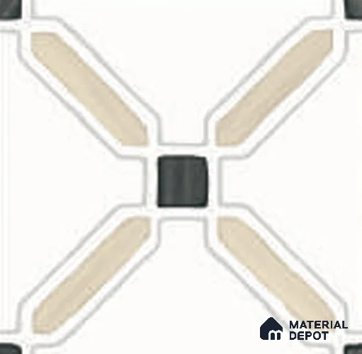 Moroccan Wall & Floor Tile TL 12587 Fantasy Crema Glue 8 inc x 8 inc White Body Vitrified Matte Finish - 9 mm | Suitable for Living Room, Bathroom, Dining & Highlighter Wall