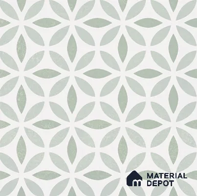 Floor & Wall Tile TL 12603 Doric Green 1 ft x 1 ft  Carving Matte Finish - 9.5 mm 