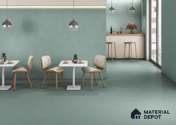 Punch Look Floor & Wall Tile TL 06285 B Cyan Burst 2 ft x 2 ft Vitrified Matte Finish - 8 mm | Suitable for Living Room, Bedroom, Bathroom, Kitchen & Balcony