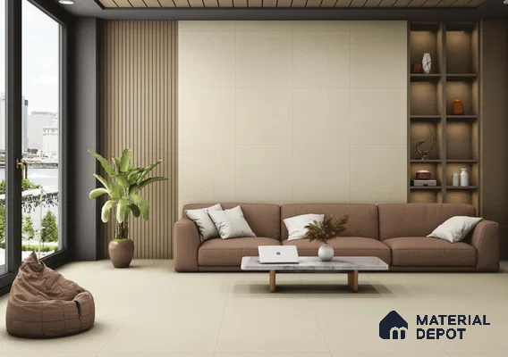 Punch Look Floor & Wall Tile TL 06285 Tender Glow 2 ft x 2 ft Vitrified Matte Finish - 8 mm | Suitable for Living Room, Bedroom, Bathroom, Kitchen & Balcony