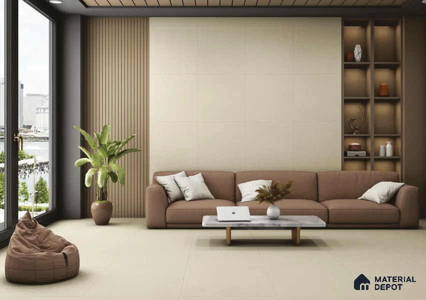 Punch Look Floor & Wall Tile TL 06285 Tender Glow 2 ft x 2 ft Vitrified Matte Finish - 8 mm | Suitable for Living Room, Bedroom, Bathroom, Kitchen & Balcony