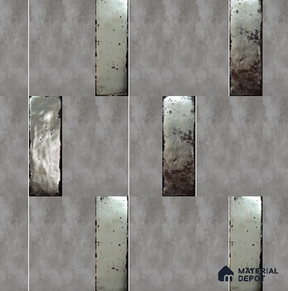 Mosaic Look Wall Tile TL 11454 C Drift Gris 14 inc x 14 inc Porcelain Metallic Finish - 9 mm | Suitable for Bathroom & Kitchen