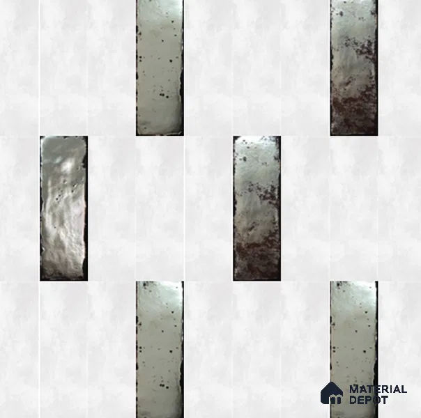 Mosaic Look Wall Tile TL 11454 Drift Bianco 14 inc x 14 inc Porcelain Metallic Finish - 9 mm | Suitable for Bathroom & Kitchen