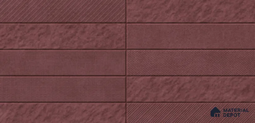 Punch Look Wall Tile TL 11453 E Comfy Wine 2 ft x 1 ft Ceramic Matte Finish - 8 mm  | Suitable for Bathroom & Kitchen