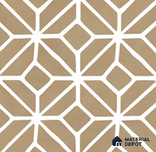 Moroccan Floor & Wall Tile TL 12605 Nostalgy Yellow 1 ft x 1 ft Ceramic Carving Matte Finish - 9.5 mm | Living Room, Kitchen Wall & Backsplashes, Dining & Bathroom