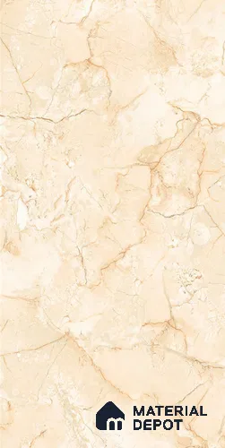 Marble Floor & Wall Tile TL 06383 Mezora Crema 4 ft x 2 ft Glossy Finish Vitrified Tile - 9 mm | Suitable for Living Room, Bedroom & Bathroom