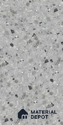 Terrazzo Floor & Wall Tile TL 06404 B Terazzo Grey 4 ft x 2 ft Carving Matte Finish Vitrified Tile - 9 mm | Suitable for Living Room, Bedroom & Bathroom (Sample)
