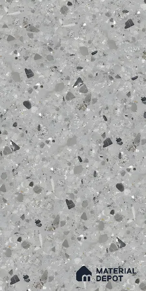 Terrazzo Floor & Wall Tile TL 06404 B Terazzo Grey 4 ft x 2 ft Carving Matte Finish Vitrified Tile - 9 mm | Suitable for Living Room, Bedroom & Bathroom (Sample)