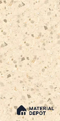 Terrazzo Floor & Wall Tile TL 06404 D Terazzo Beige 4 ft x 2 ft Carving Matte Finish Vitrified Tile - 9 mm | Suitable for Living Room, Bedroom & Bathroom