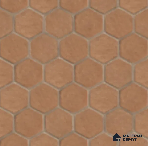 Brown Hexagonal Floor Tile TL 07588 B Hexa Cotto 16 x 16 inch Vitrified Anti Skid Matte Finish Tile - 12 mm | Suitable for Parking, Outdoor, Balcony & Terrace (Sample)