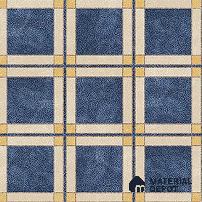 Moroccan Floor Tile TL 12350 PS 358 Blue 1 ft x 1 ft Matte Finish Ceramic Tile - 9 mm | Suitable For Bathroom, Balcony, Kitchen
