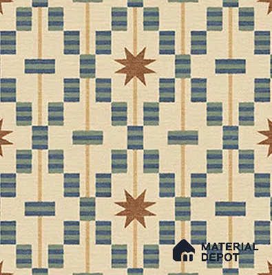 Moroccan Floor Tile TL 12355 PS 363 1 ft x 1 ft Matte Finish Ceramic Tile - 9 mm | Suitable For Bathroom, Balcony, Kitchen