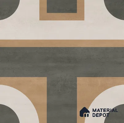 Geometric Floor Tile TL 12336 Qube Camel 16 inc x 16 inc Matte Finish Vitrified Tile - 12 mm