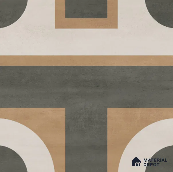 Geometric Floor Tile TL 12336 Qube Camel 16 inc x 16 inc Matte Finish Vitrified Tile - 12 mm