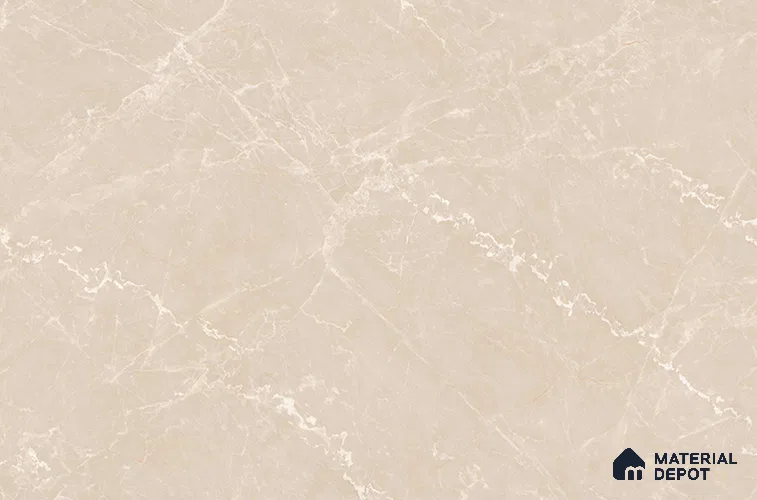 Marble Floor & Wall Tile TL 12914 Tunisia Beige 6 ft x 4 ft Velvet Finish Vitrified Tile - 9 mm | 3 Random Design | Suitable For Living Room, Bedroom & Dining
