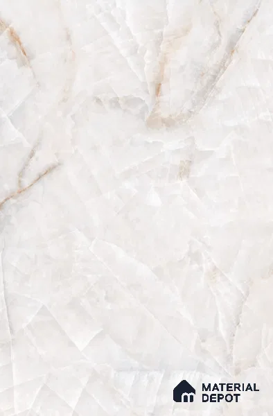 Marble Floor & Wall Tile TL 12917 Real Onyx 6 ft x 4 ft Polished Finish White Body Tile - 15 mm | 3 Random Design | Suitable For Living Room, Bedroom & Dining