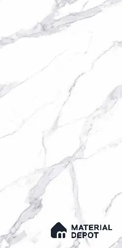 Marble Floor & Wall Tile TL 06387 Glaciar White 4 ft x 2 ft Glossy Finish Vitrified Tile - 9 mm | Suitable for Living Room, Bedroom & Bathroom
