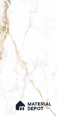 Marble Floor & Wall Tile TL 06381 B Statuario Golden 4 ft x 2 ft Glossy Finish Vitrified Tile - 9 mm | Suitable for Living Room, Bedroom & Bathroom