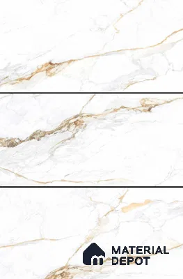 Marble Floor & Wall Tile TL 06381 B Statuario Golden 4 ft x 2 ft Glossy Finish Vitrified Tile - 9 mm | Suitable for Living Room, Bedroom & Bathroom