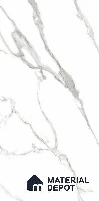 Marble Floor & Wall Tile TL 06381 Statuario Venato Dark 4 ft x 2 ft Glossy Finish Vitrified Tile - 9 mm | Suitable for Living Room, Bedroom & Bathroom