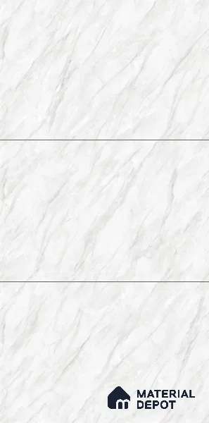Marble Floor & Wall Large Format Tile TL 06414 jasper White 6 ft x 4 ft Glossy Finish Vitrified Tile - 9 mm | Suitable for Living Room, Bedroom & Bathroom | Adhesive and Spacers Must be Used During Installation