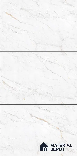 Marble Floor & Wall Large Format Tile TL 06418 Arden White 6 ft x 4 ft Satin Finish Vitrified Tile - 9 mm | Suitable for Living Room, Bedroom & Bathroom | Adhesive and Spacers Must be Used During Installation