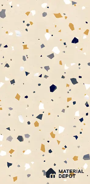 Terrazzo Floor & Wall Tile TL 06405 B Mars Terra 4 ft x 2 ft Carving Matte Finish Vitrified Tile - 9 mm | Suitable for Living Room, Bedroom & Bathroom