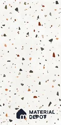Terrazzo Floor & Wall Tile TL 06405 Aden Terrra 4 ft x 2 ft Carving Matte Finish Vitrified Tile - 9 mm | Suitable for Living Room, Bedroom & Bathroom (Sample)
